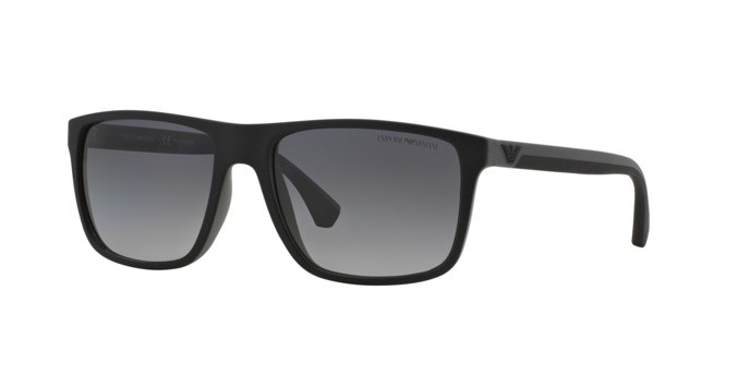 Occhiali da sole Emporio Armani EA 4033 (5229T3) colore black/grey rubber forma quadrato lenti polar grey gradient