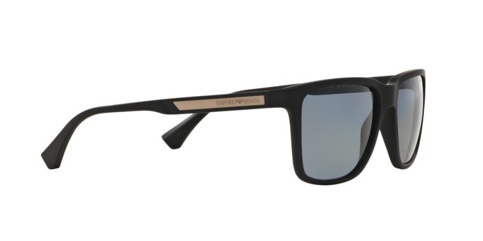 Occhiali da sole Emporio Armani EA 4047 (506381) colore black rubber forma quadrato lenti polar grey