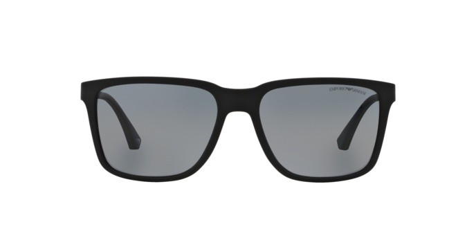 Occhiali da sole Emporio Armani EA 4047 (506381) colore black rubber forma quadrato lenti polar grey