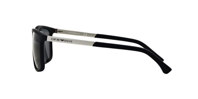 Sonnenbrillen Emporio Armani EA 4058 (547487) farbe blue rubber form rechteckig gläser grey