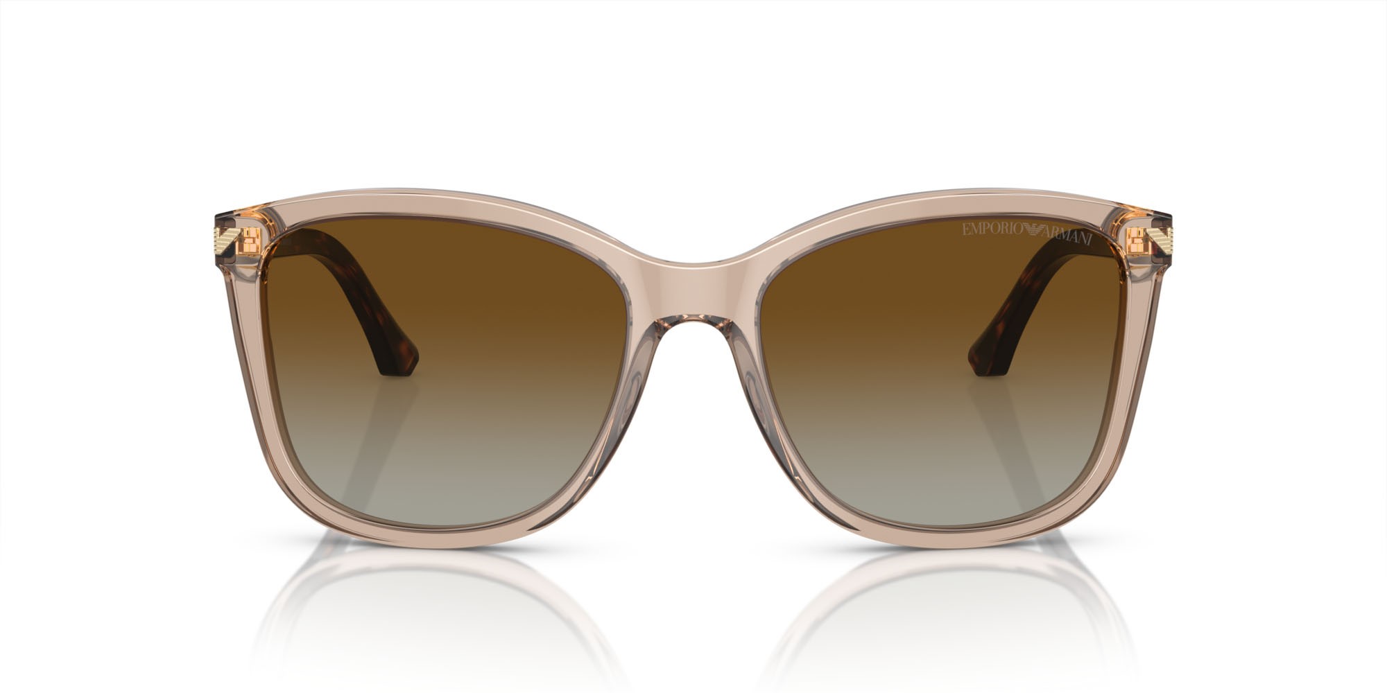 Sunglasses Emporio Armani EA 4060 (5850T5) color tundra trasparente shape square lenses polarizzata marrone sfumato