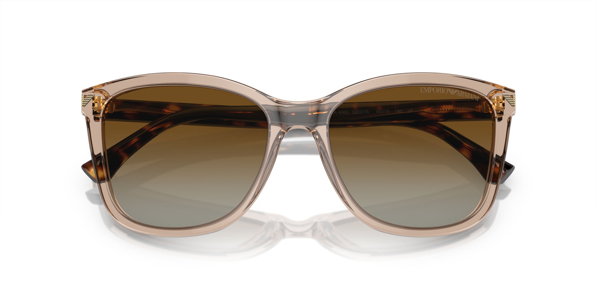 Sunglasses Emporio Armani EA 4060 (5850T5) color tundra trasparente shape square lenses polarizzata marrone sfumato
