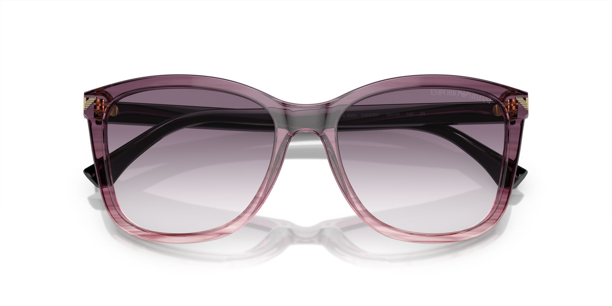 Sonnenbrillen Emporio Armani EA 4060 (59668H) farbe violetto sfumato form quadratisch gläser trasparente sfumato viola scuro