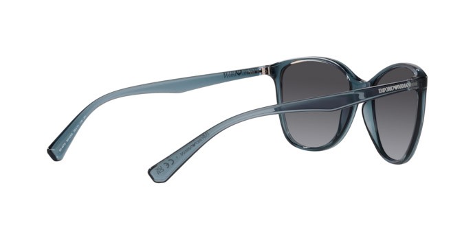 Sonnenbrillen Emporio Armani EA 4073 (59188G) farbe blu trasparente form cat-eye gläser grigio sfumato