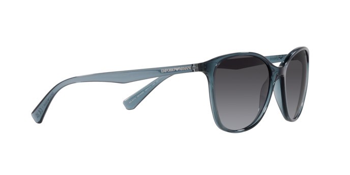 Sonnenbrillen Emporio Armani EA 4073 (59188G) farbe blu trasparente form cat-eye gläser grigio sfumato