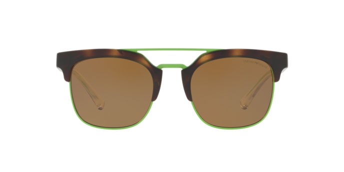Sonnenbrillen Emporio Armani EA 4093 (508983) farbe matte havana form quadratisch gläser polar brown