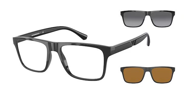 Occhiali da vista Emporio Armani EA 4115 (50171W) + Clip on colore black forma rettangolare lenti clear