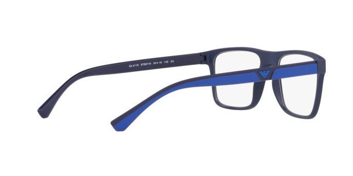 Eyeglasses Emporio Armani EA 4115 (57591W) + Clip on color matte dark blue shape rectangle lenses clear