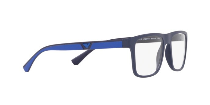 Eyeglasses Emporio Armani EA 4115 (57591W) + Clip on color matte dark blue shape rectangle lenses clear