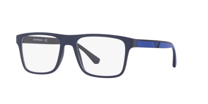Eyeglasses Emporio Armani EA 4115 (57591W) + Clip on color matte dark blue shape rectangle lenses clear