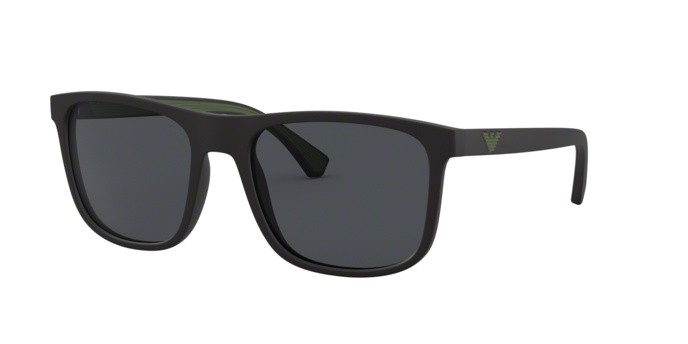 Occhiali da sole Emporio Armani EA 4129 (504287) colore matte black forma quadrato lenti grey
