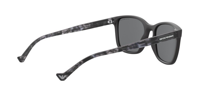 Sonnenbrillen Emporio Armani EA 4139 (501781) farbe matte black form quadratisch gläser polar grey