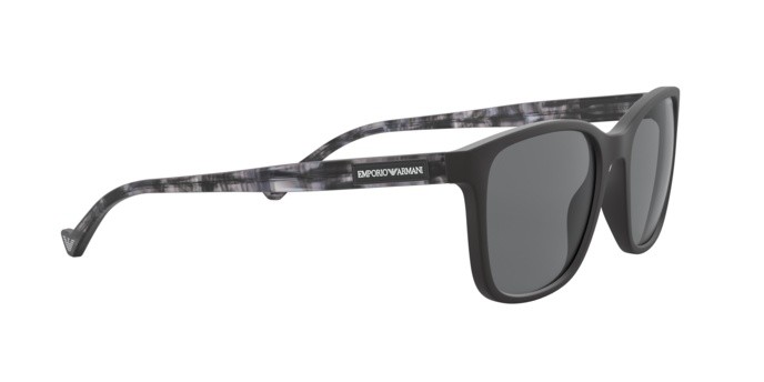 Sonnenbrillen Emporio Armani EA 4139 (501781) farbe matte black form quadratisch gläser polar grey