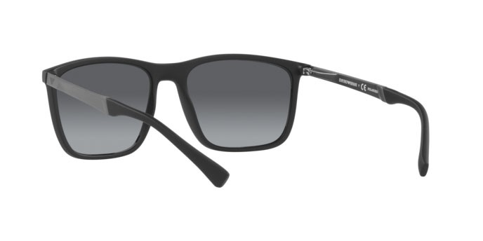 Sonnenbrillen Emporio Armani EA 4150 (5001T3) farbe matte black form rechteckig gläser polar gradient grey