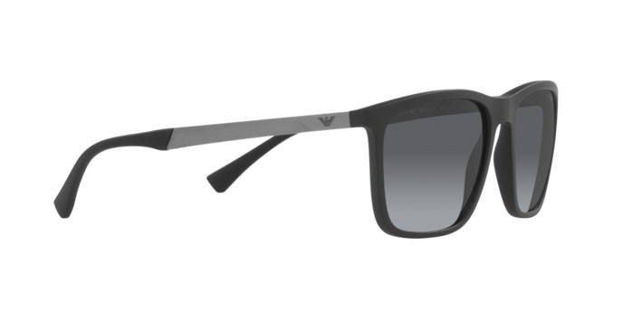 Sonnenbrillen Emporio Armani EA 4150 (5001T3) farbe matte black form rechteckig gläser polar gradient grey
