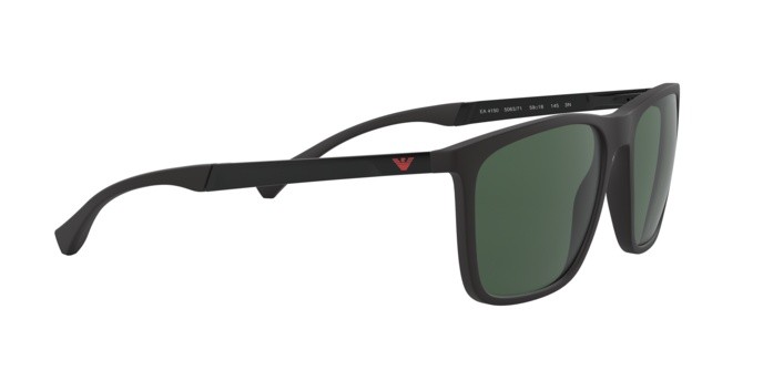 Sonnenbrillen Emporio Armani EA 4150 (506371) farbe black rubber form rechteckig gläser green
