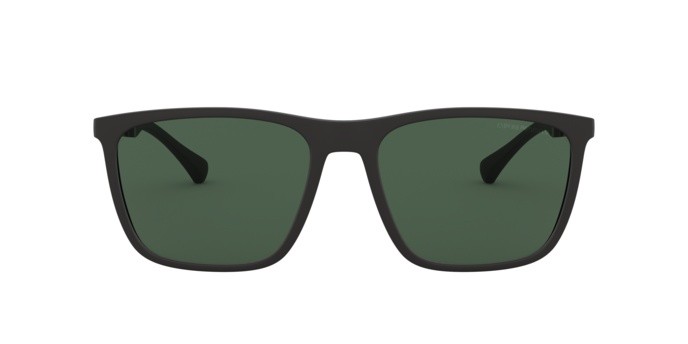 Sonnenbrillen Emporio Armani EA 4150 (506371) farbe black rubber form rechteckig gläser green