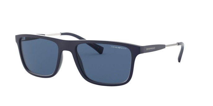 Occhiali da sole Emporio Armani EA 4151 (575480) colore matte blue forma rettangolare lenti dark blue