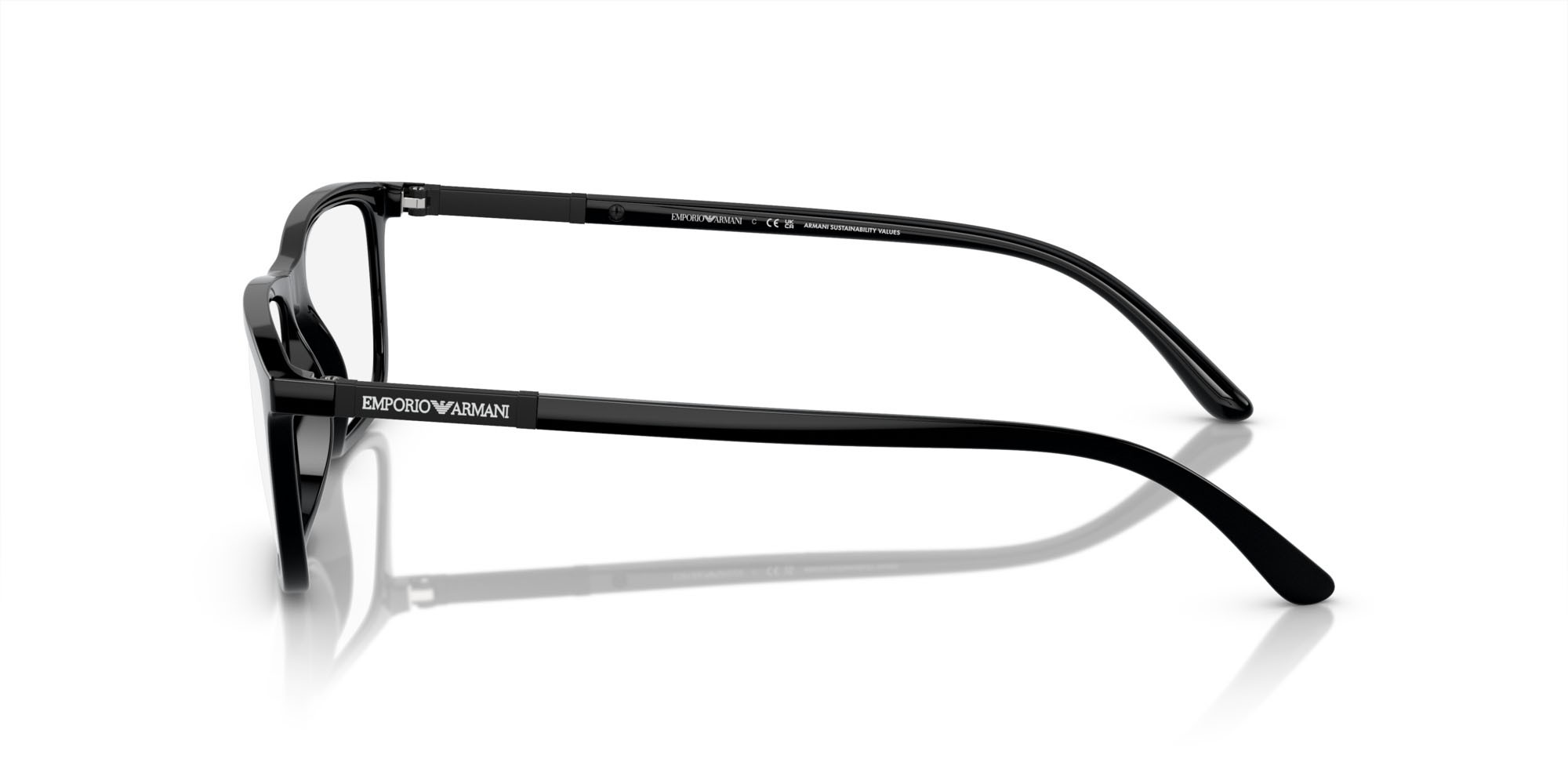 Occhiali da vista Emporio Armani EA 4160 (50011W) + Clip on colore nero lucido forma rettangolare lenti trasparente