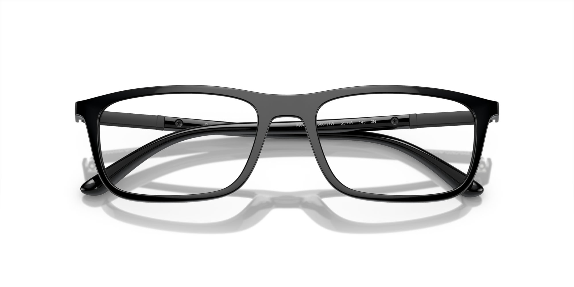 Occhiali da vista Emporio Armani EA 4160 (50011W) + Clip on colore nero lucido forma rettangolare lenti trasparente
