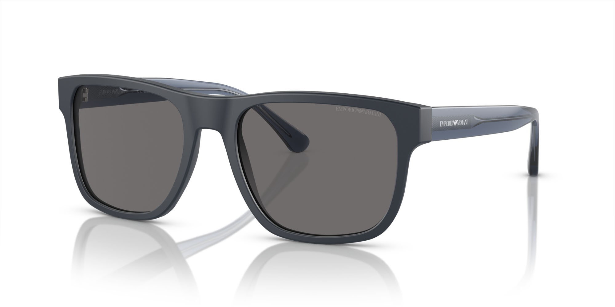 Occhiali da sole Emporio Armani EA 4163 (508881) colore blu opaco forma quadrato lenti polar grigio scuro
