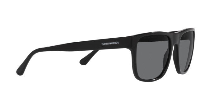 Sonnenbrillen Emporio Armani EA 4163 (587587) farbe shiny black form quadratisch gläser dark grey