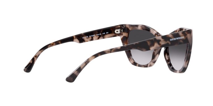 Sonnenbrillen Emporio Armani EA 4176 (54108G) farbe shiny pink havana form cat-eye gläser gradient grey