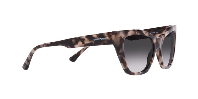 Sonnenbrillen Emporio Armani EA 4176 (54108G) farbe shiny pink havana form cat-eye gläser gradient grey