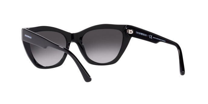 Sonnenbrillen Emporio Armani EA 4176 (58758G) farbe shiny black form cat-eye gläser gradient grey