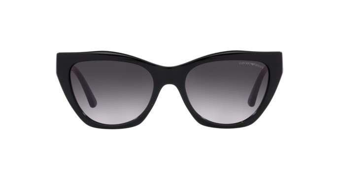 Sonnenbrillen Emporio Armani EA 4176 (58758G) farbe shiny black form cat-eye gläser gradient grey