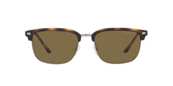 Sonnenbrillen Emporio Armani EA 4180 (500273) farbe matte havana/gunmetal form quadratisch gläser dark brown