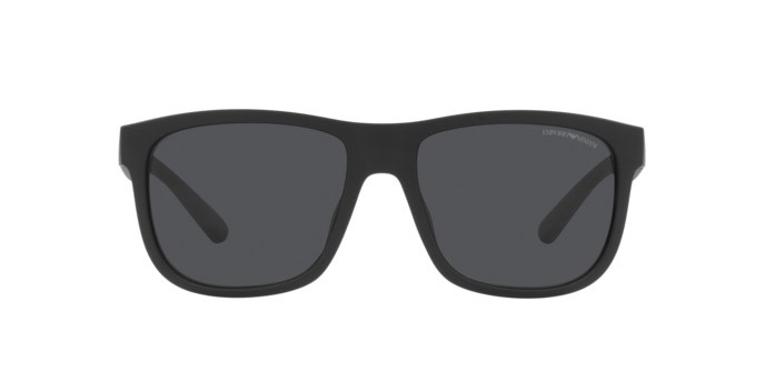 Sonnenbrillen Emporio Armani EA 4182U (500187) farbe matte black form quadratisch gläser dark grey