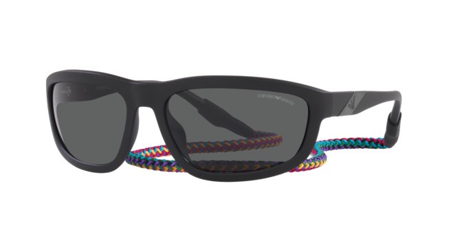 Sonnenbrillen Emporio Armani EA 4183U (500187) farbe matte black form quadratisch gläser dark grey