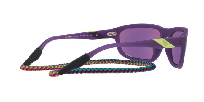 Sonnenbrillen Emporio Armani EA 4183U (51283R) farbe matte opaline purple form quadratisch gläser grey mirror green