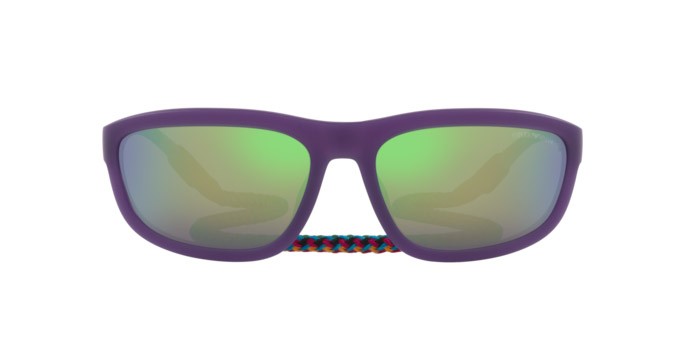 Sonnenbrillen Emporio Armani EA 4183U (51283R) farbe matte opaline purple form quadratisch gläser grey mirror green