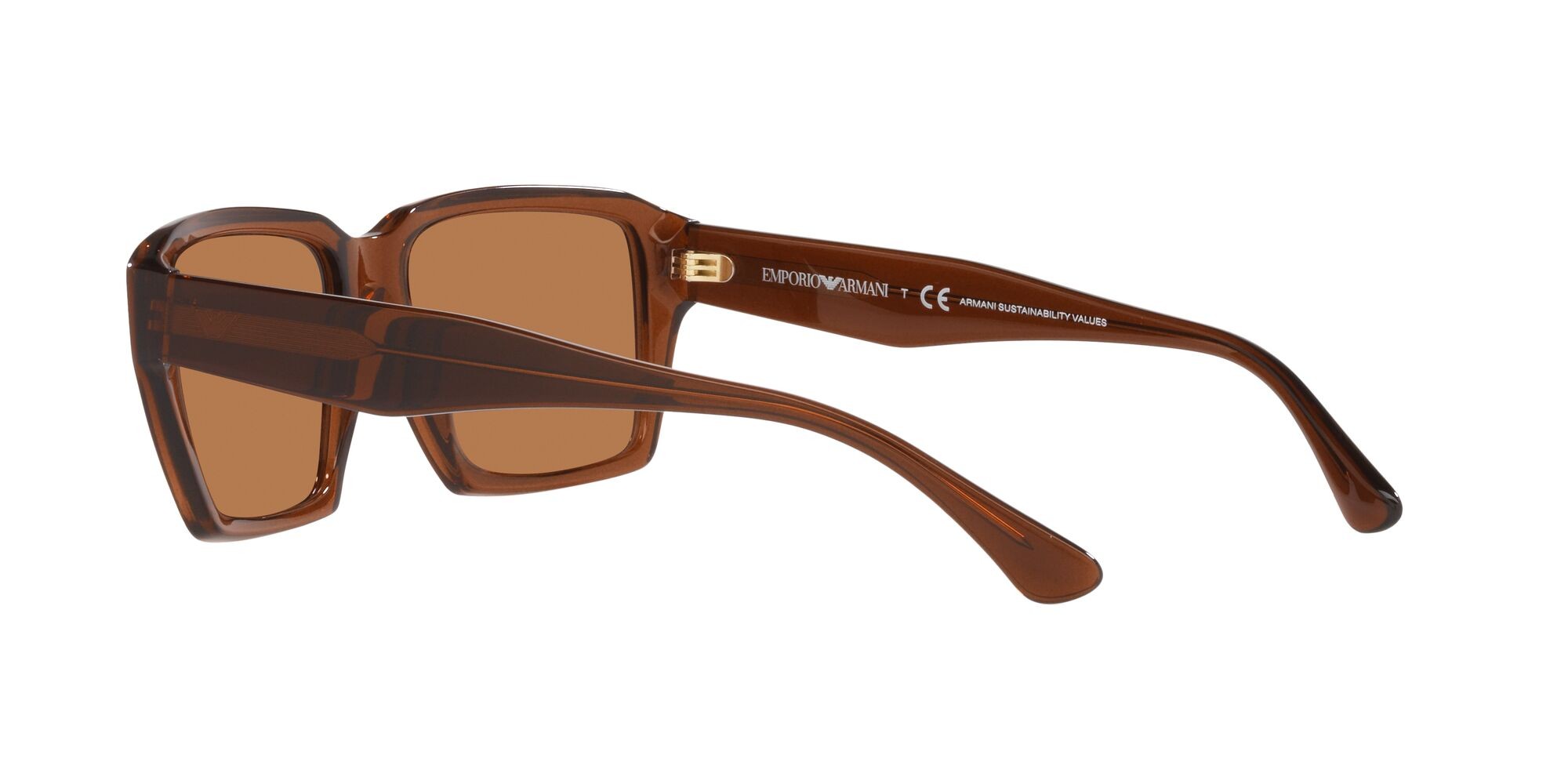 Sonnenbrillen Emporio Armani EA 4186 (504473) farbe marrone trasparente lucido form rechteckig gläser marrone