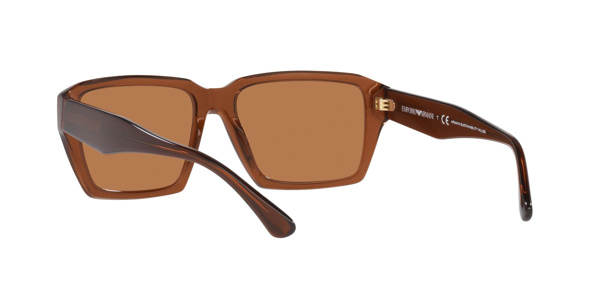 Sonnenbrillen Emporio Armani EA 4186 (504473) farbe marrone trasparente lucido form rechteckig gläser marrone