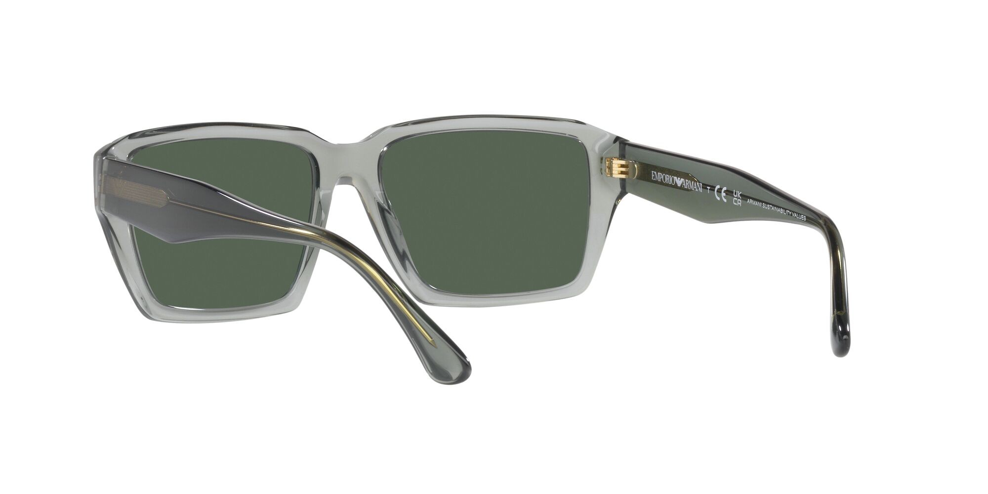 Sonnenbrillen Emporio Armani EA 4186 (536271) farbe verde trasparente lucido form rechteckig gläser verde scuro