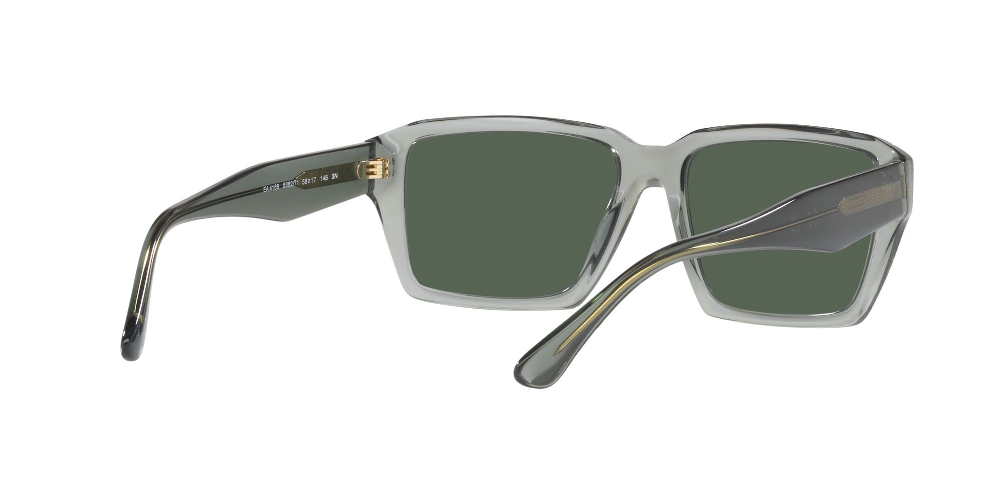 Sonnenbrillen Emporio Armani EA 4186 (536271) farbe verde trasparente lucido form rechteckig gläser verde scuro