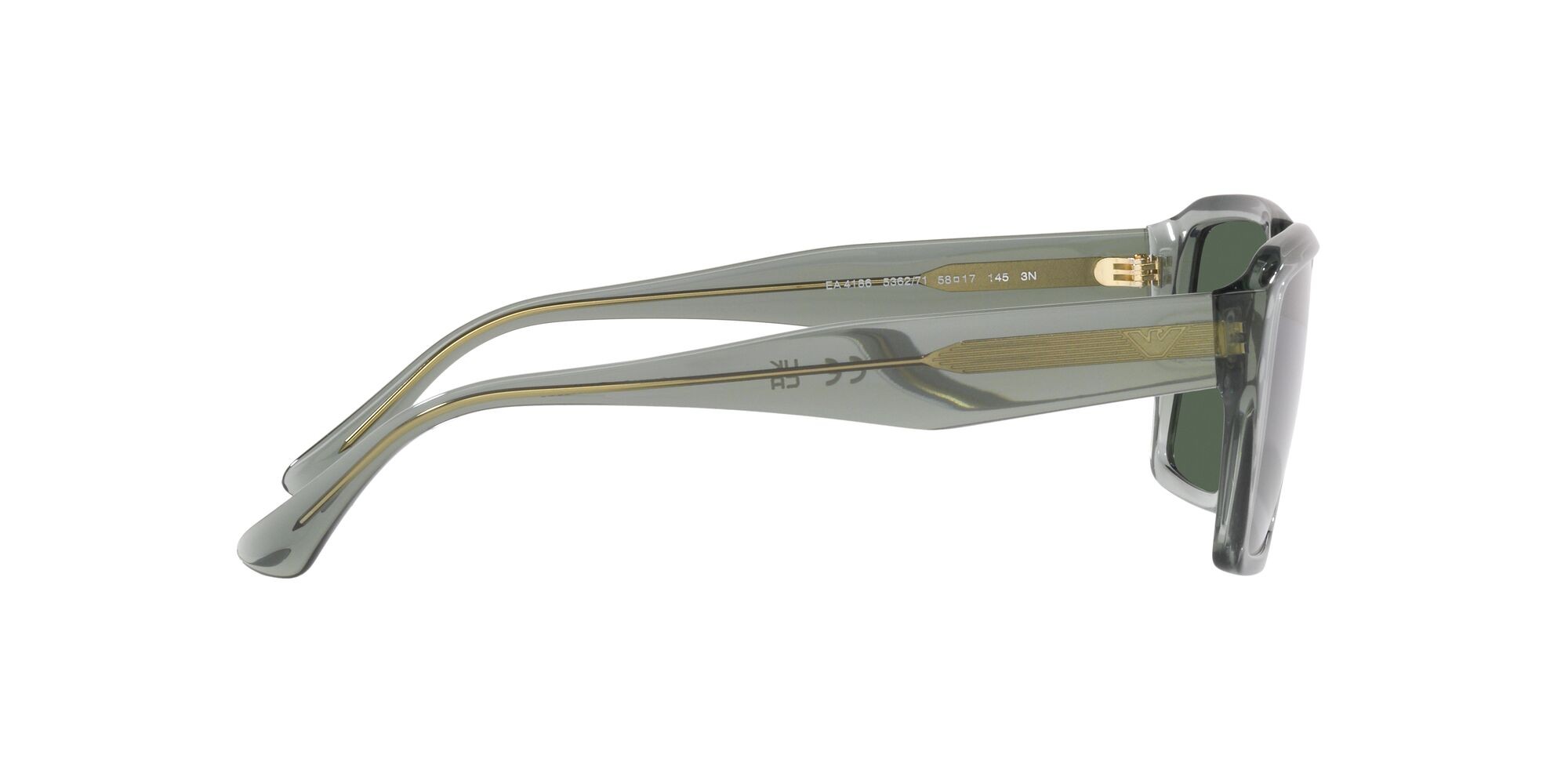 Sonnenbrillen Emporio Armani EA 4186 (536271) farbe verde trasparente lucido form rechteckig gläser verde scuro
