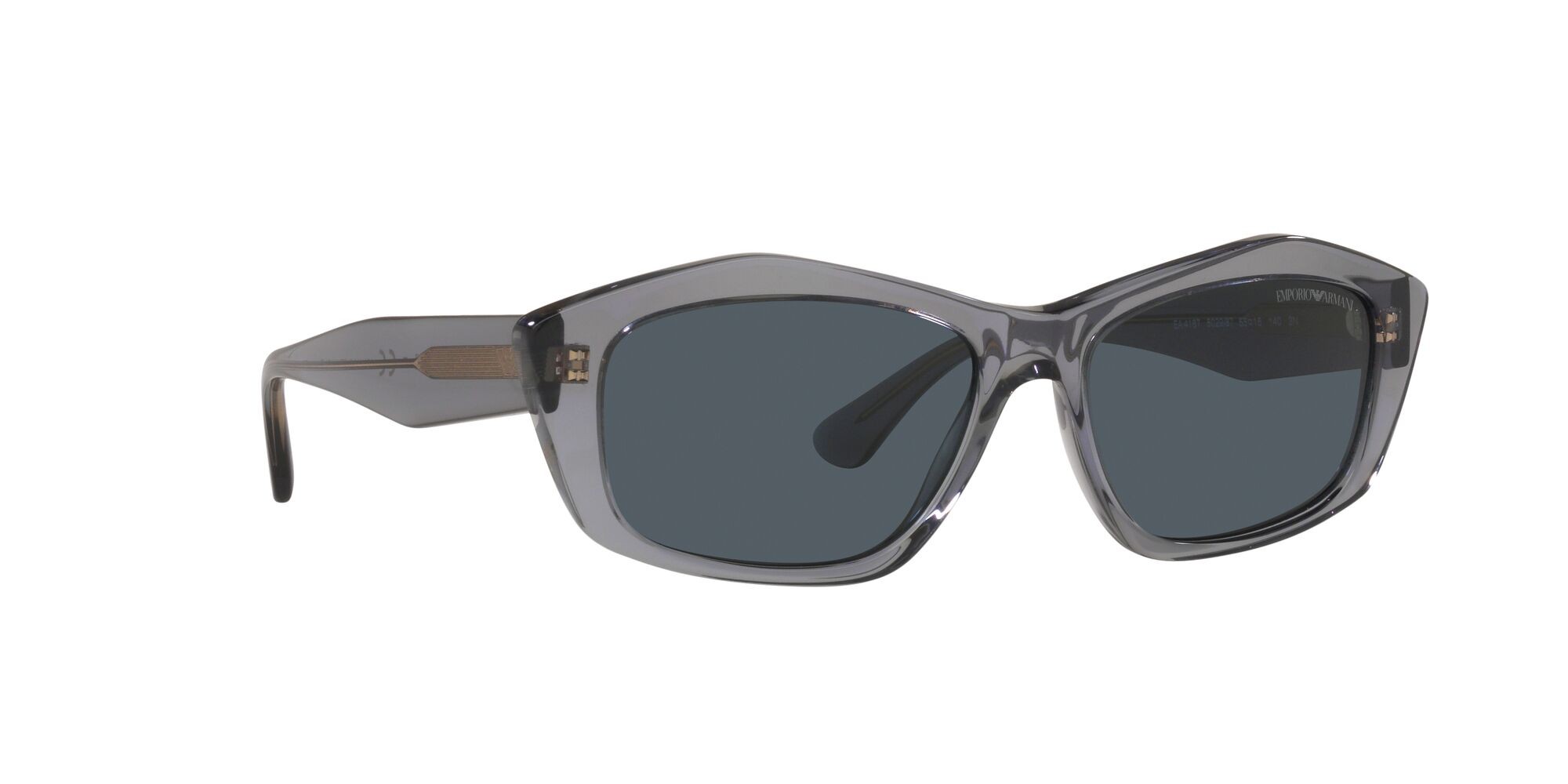 Sunglasses Emporio Armani EA 4187 (502987) color grigio trasparente lucido shape square lenses grigio scuro