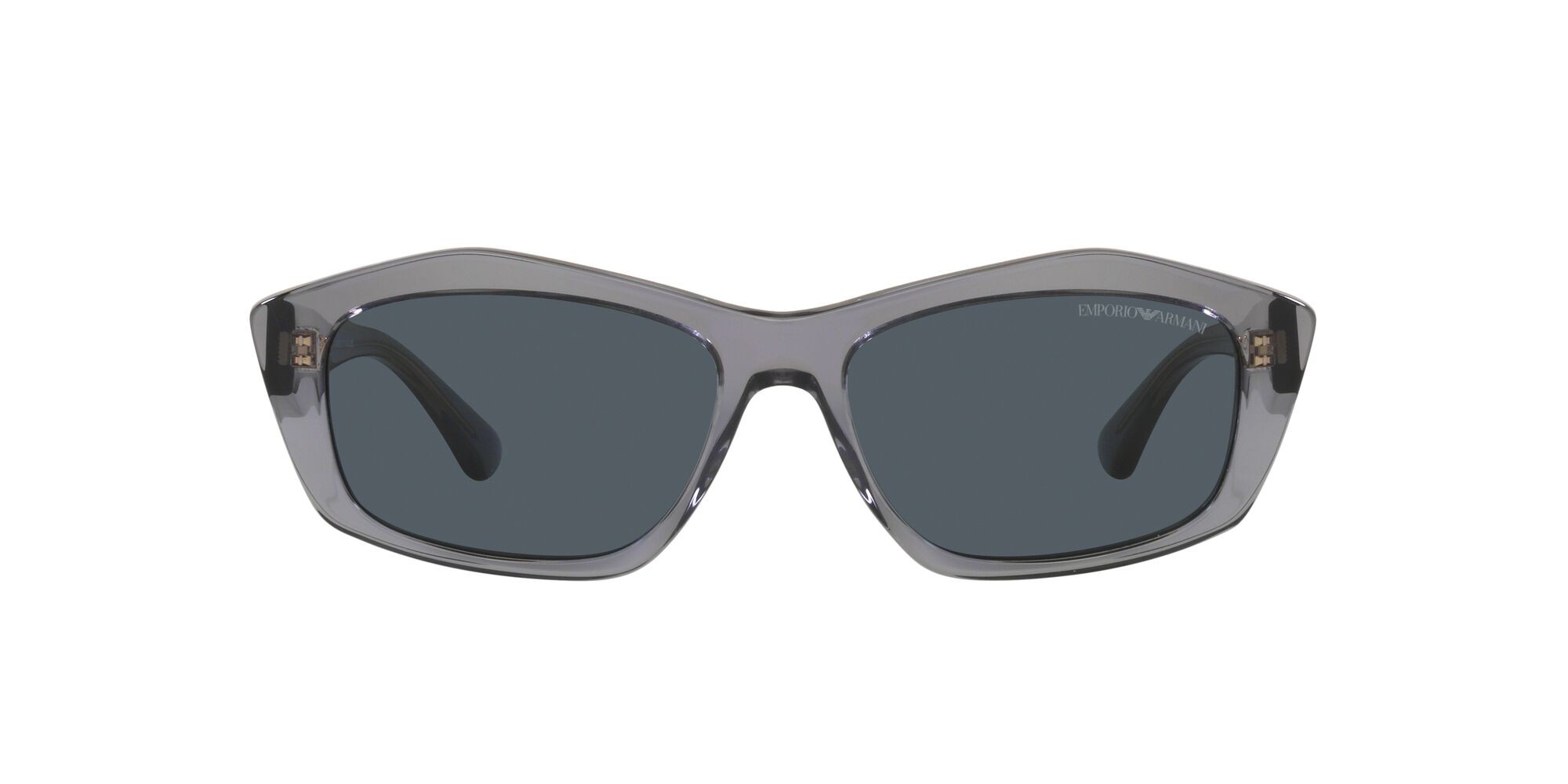 Sunglasses Emporio Armani EA 4187 (502987) color grigio trasparente lucido shape square lenses grigio scuro