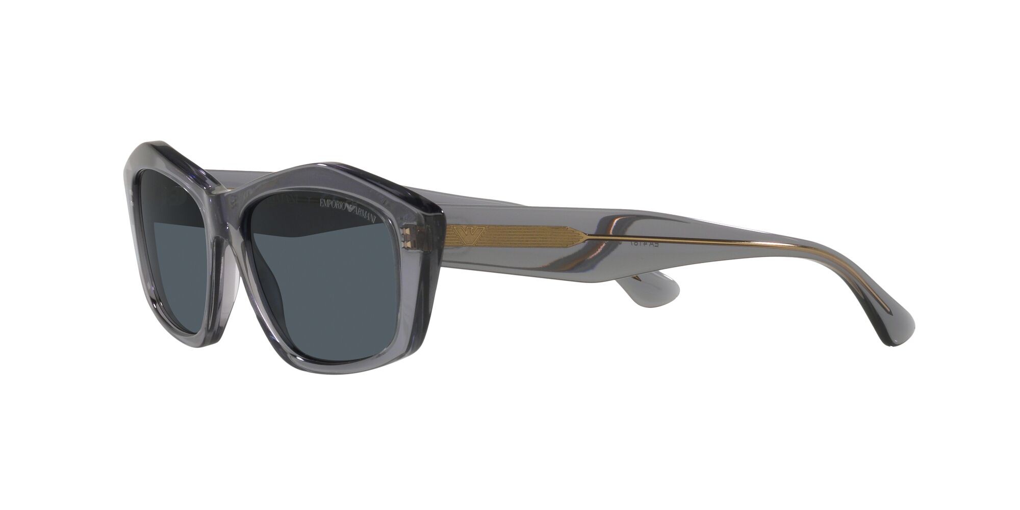 Sunglasses Emporio Armani EA 4187 (502987) color grigio trasparente lucido shape square lenses grigio scuro