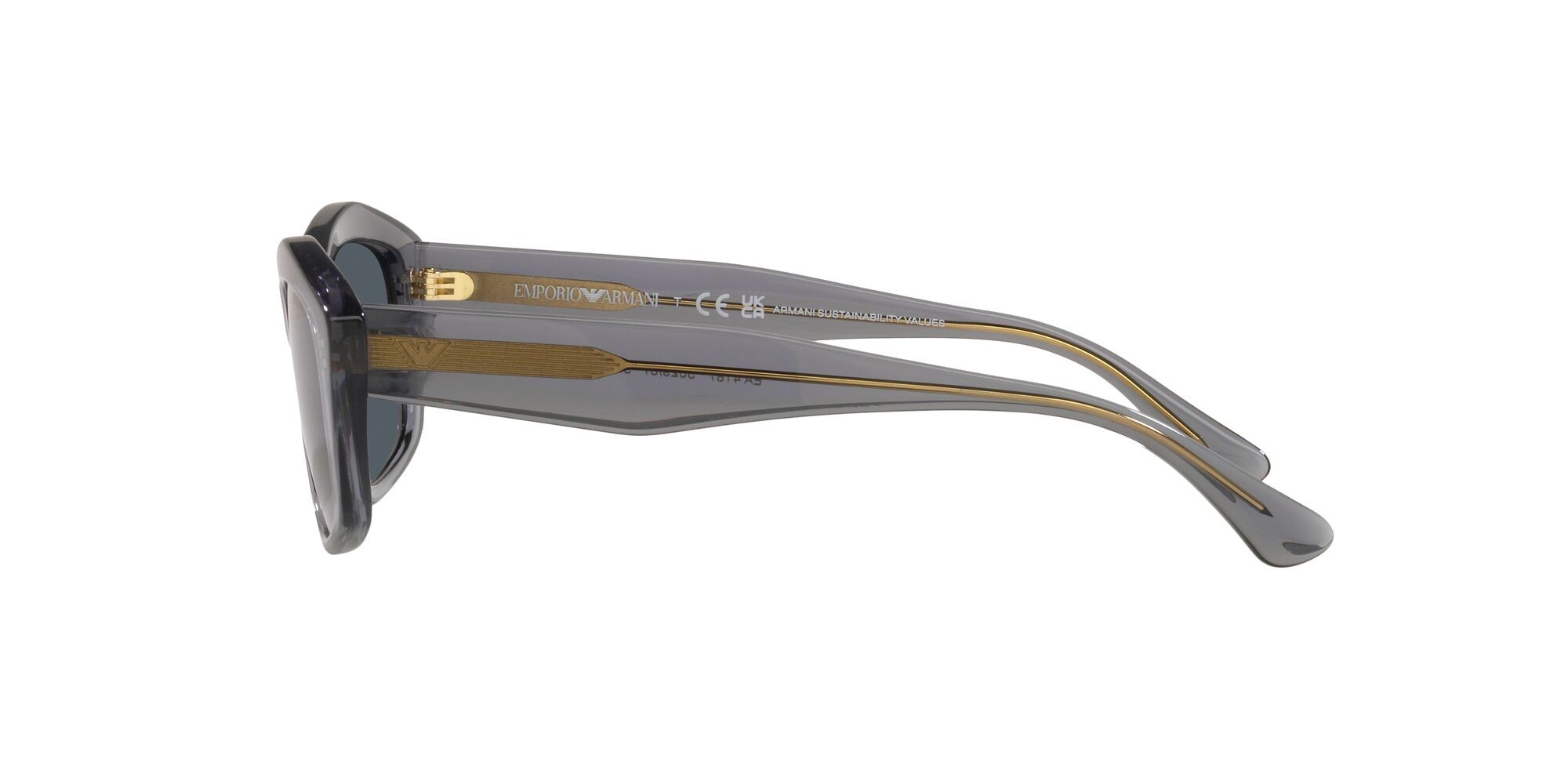 Sunglasses Emporio Armani EA 4187 (502987) color grigio trasparente lucido shape square lenses grigio scuro