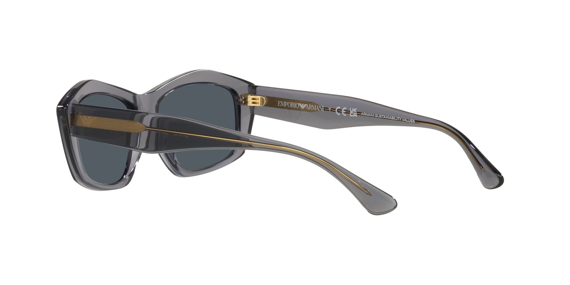 Sunglasses Emporio Armani EA 4187 (502987) color grigio trasparente lucido shape square lenses grigio scuro