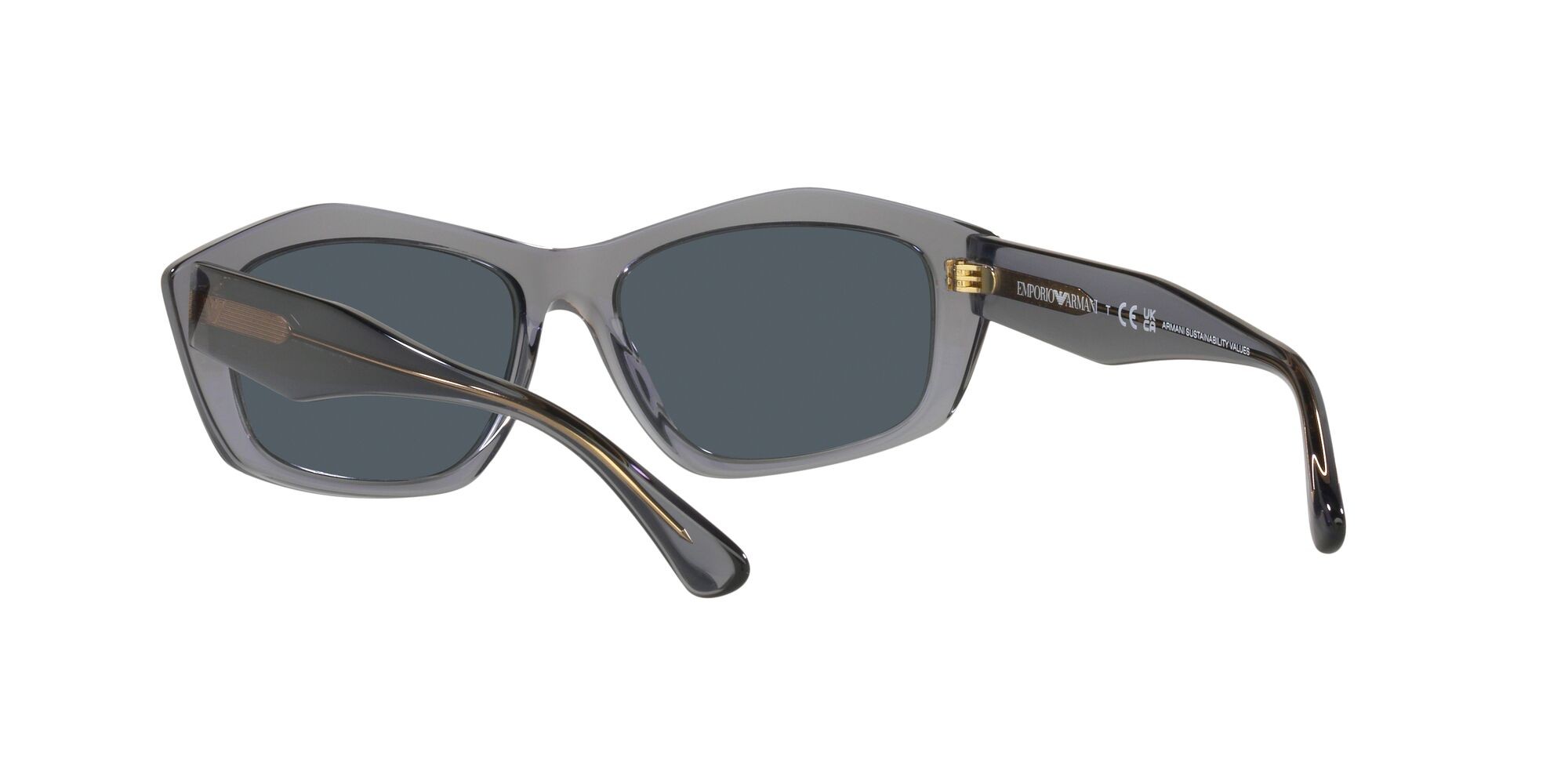 Sunglasses Emporio Armani EA 4187 (502987) color grigio trasparente lucido shape square lenses grigio scuro