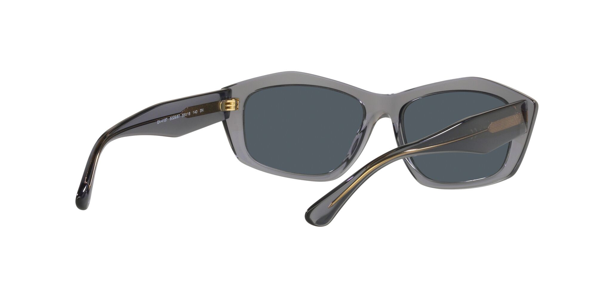 Sunglasses Emporio Armani EA 4187 (502987) color grigio trasparente lucido shape square lenses grigio scuro