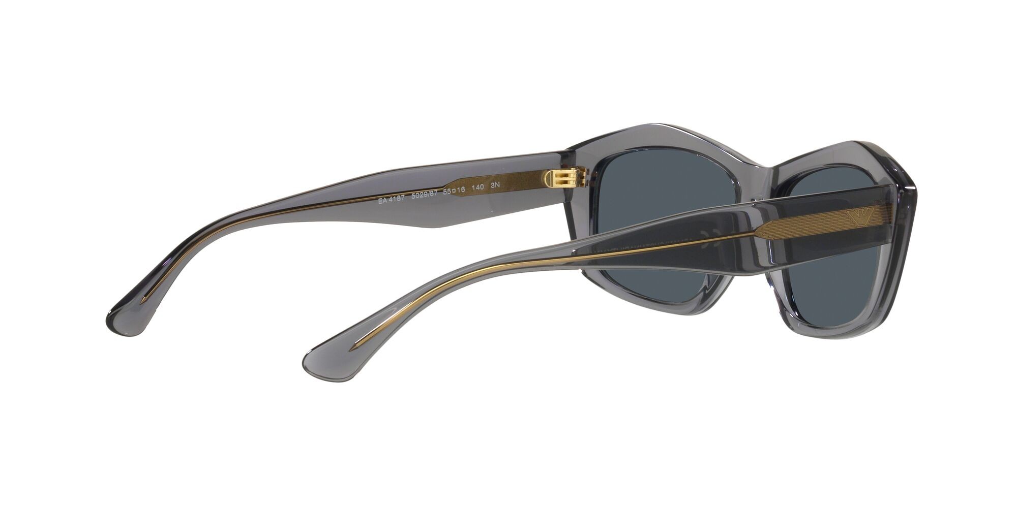 Sunglasses Emporio Armani EA 4187 (502987) color grigio trasparente lucido shape square lenses grigio scuro