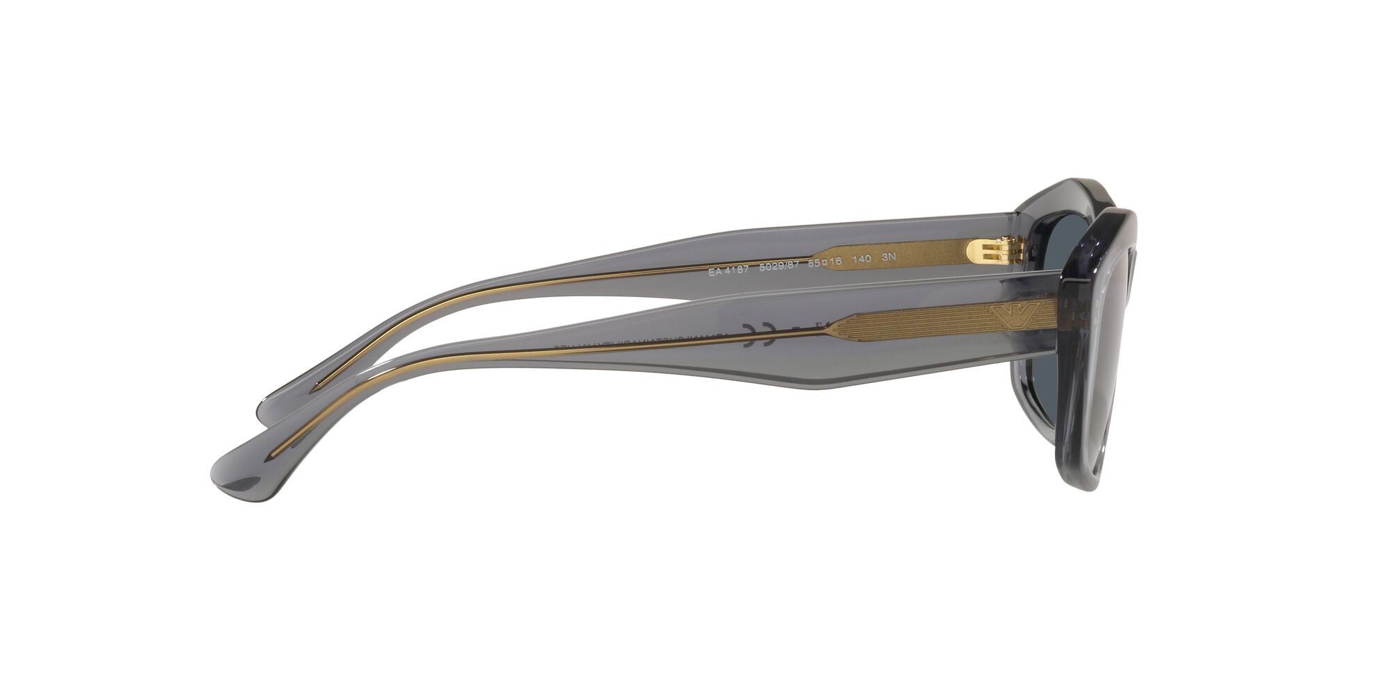Sunglasses Emporio Armani EA 4187 (502987) color grigio trasparente lucido shape square lenses grigio scuro