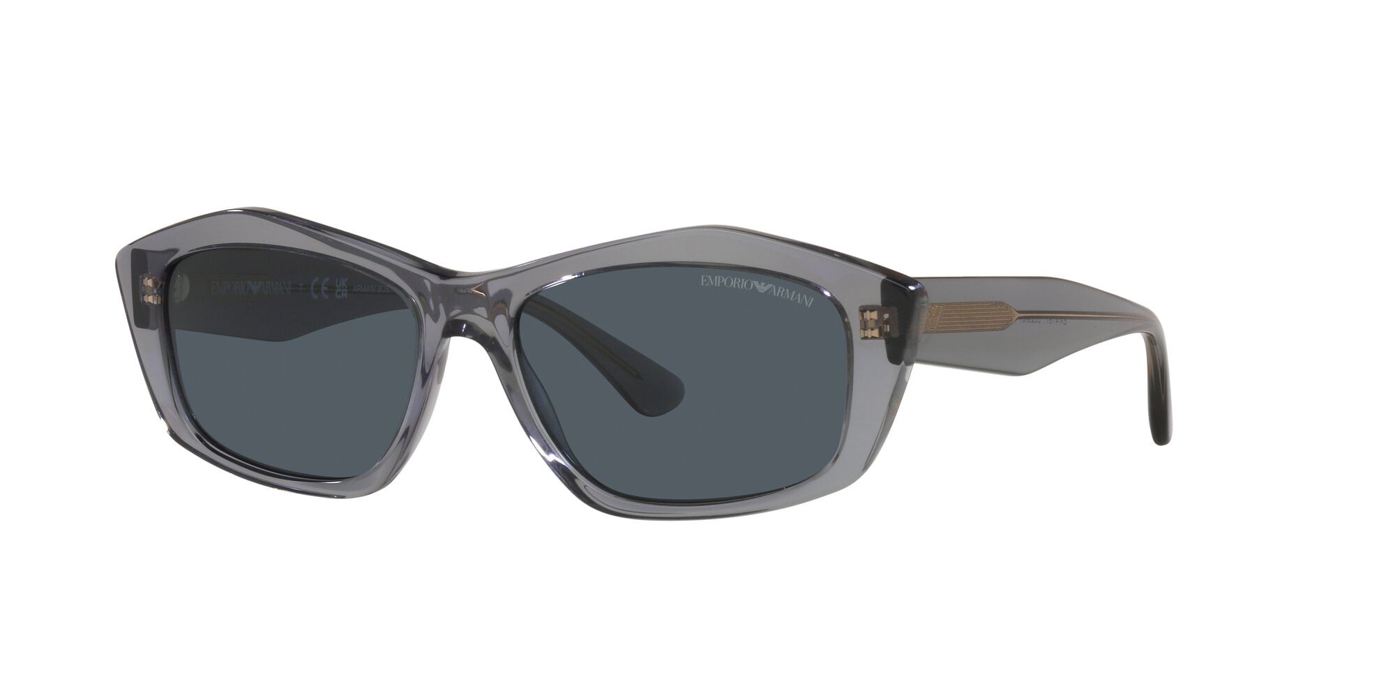 Sunglasses Emporio Armani EA 4187 (502987) color grigio trasparente lucido shape square lenses grigio scuro